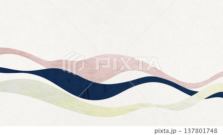 和紙と和柄を使った抽象的な背景素材　和モダン 137801748