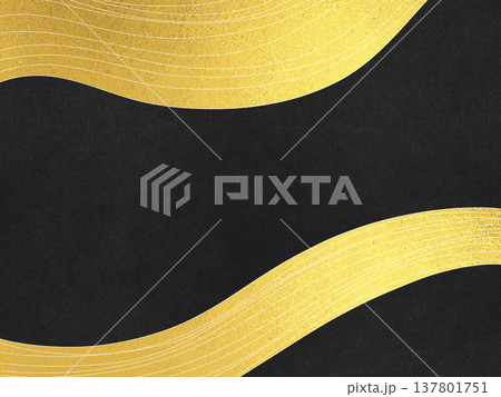 和モダンな波模様の日本風背景素材 137801751