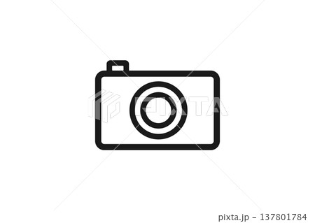 シンプルなカメラ線画アイコン写真撮影用途 シンプルなカメラ線画アイコン写真撮影用途 137801784