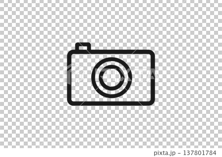 シンプルなカメラ線画アイコン写真撮影用途 シンプルなカメラ線画アイコン写真撮影用途 137801784