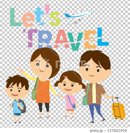 旅行に出かける家族のイメージイラスト 旅行に出かける家族のイメージイラスト 137801959