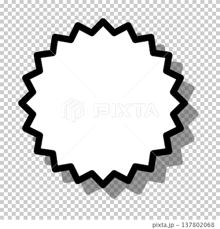 Jagged circular border frame with drop shadow Jagged circular border frame with drop shadow 137802068