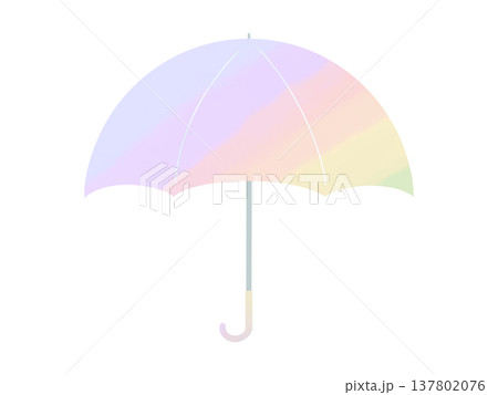 虹色グラデーション水彩の傘　シンプル天気素材イラスト 137802076