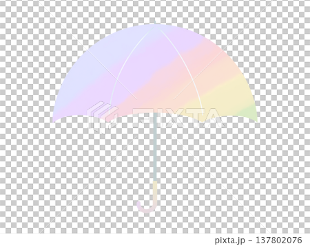 彩虹漸層水彩傘 - 簡單的天氣插圖 137802076