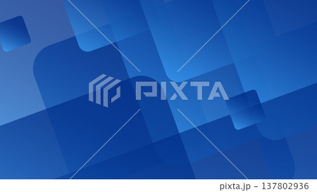 IT・テクノロジー・ビジネスイメージの青い四角形が重なる抽象背景素材 137802936