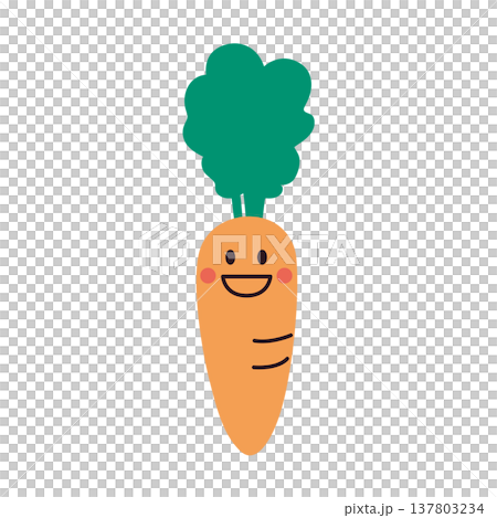 可愛的胡蘿蔔角色插畫 可愛的胡蘿蔔角色插畫 137803234