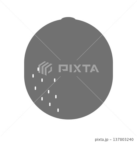 キウイのシンプルシルエットアイコン　白黒の果物イラスト 137803240