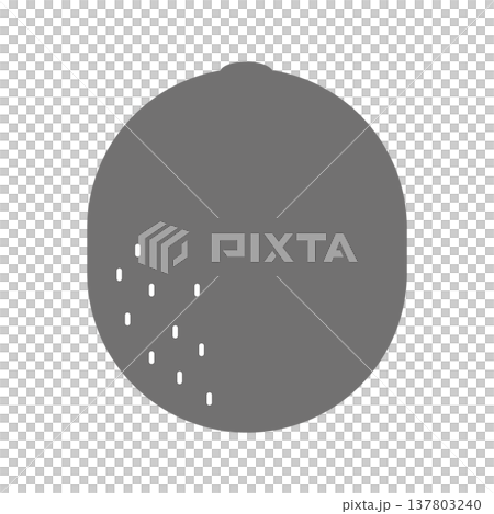 キウイのシンプルシルエットアイコン　白黒の果物イラスト 137803240