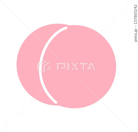 桃のフラットカラーアイコン（ピンク） 137803242