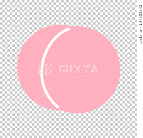 桃のフラットカラーアイコン（ピンク） 137803242