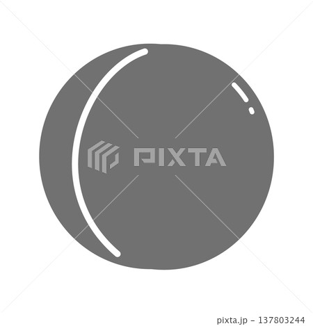 ネクタリンのシンプルなフラットアイコン 白黒ベタ塗りイラスト 137803244