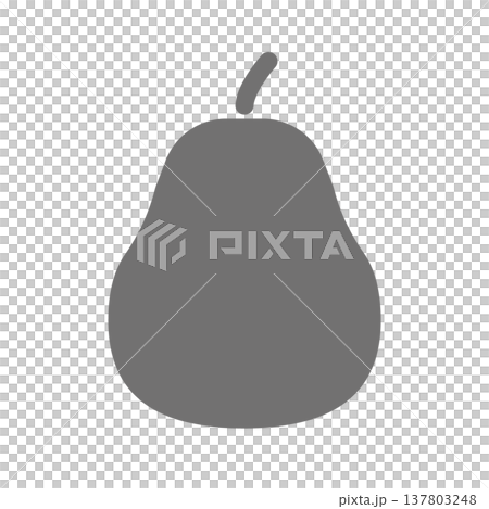梨子的簡潔平面圖示；黑白純色水果插圖。 137803248