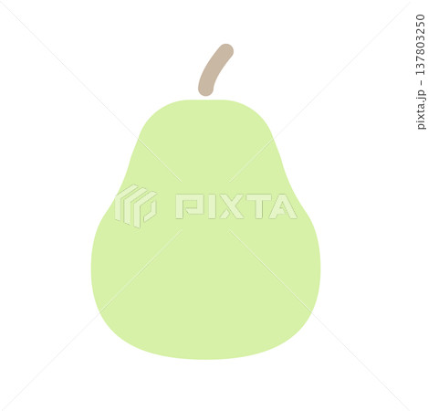 洋梨のシンプルなフラットアイコン やさしい色合いの果物イラスト 137803250