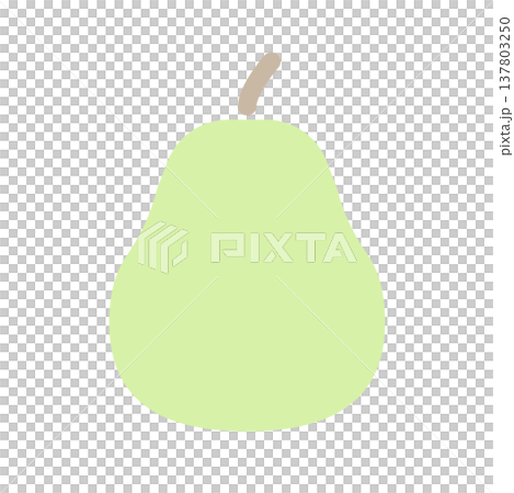 洋梨のシンプルなフラットアイコン やさしい色合いの果物イラスト 137803250