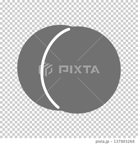 桃のシンプルアイコン（単色シルエット） 137803268