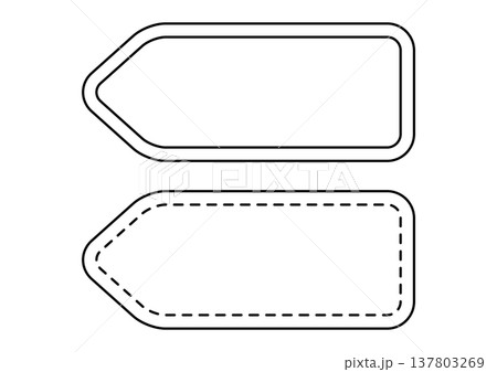 注釈やラベル用・情報の整理に便利なインデックス風の見出し枠・矢印型フレームセット 137803269