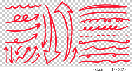各種手繪箭頭和線條 各種手繪箭頭和線條 137803283