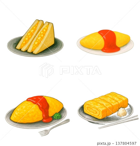 卵を使った料理のイラスト 137804597