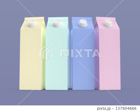 Carton milk containers on blue background 137804666