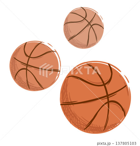 basketballs flat illustration sketch hand drawn basketballs flat illustration sketch hand drawn 137805103