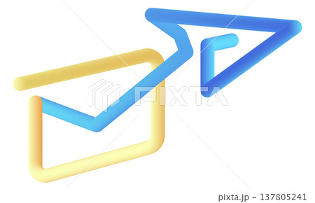 sent mail 3d fluid icon vector 137805241