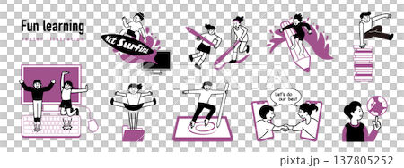 一套簡單的線條畫素材，寓教於樂。 137805252