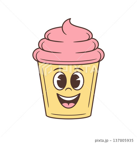 Joyful Sweet Treat Cartoon Character Mascot Vector Illustration Art 137805935