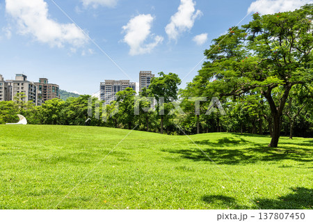 Panoramic view of Sculpture Park at the Kaohsiung Museum of Fine Arts in Taiwan. It's located in the Neiweipi Cultural Park Area of Kaohsiung. Panoramic view of Sculpture Park at the Kaohsiung Museum of Fine Arts in Taiwan. It's located in the Neiweipi Cultural Park Area of Kaohsiung. 137807450