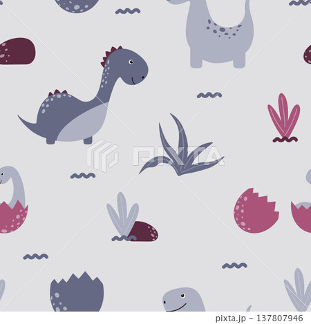 pattern with cute dinosaurs pattern with cute dinosaurs 137807946