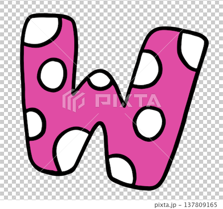 Hand writing polka dot W alphabet letter for a to z, font, typography, text, message, initials, card, sticker, tattoo, education book, name design, print, brooch, pin, patch, icon, kid drawing style Hand writing polka dot W alphabet letter for a to z, font, typography, text, message, initials, card, sticker, tattoo, education book, name design, print, brooch, pin, patch, icon, kid drawing style 137809165