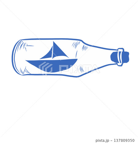 Hand drawn Underwotter Bottle sketch style isolated on white background Hand drawn Underwotter Bottle sketch style isolated on white background 137809350