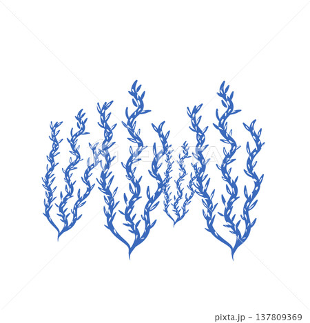 Abstract seaweed silhouette cut out. Illustration  137809369