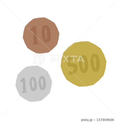 10円玉 100円玉 500円玉 イラスト 10円玉 100円玉 500円玉 イラスト 137809686
