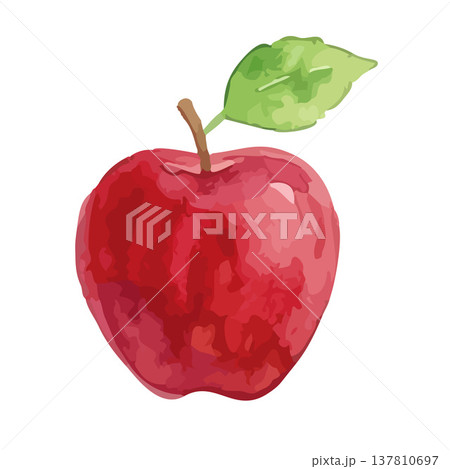 水彩風のりんご・青リンゴイラスト 137810697