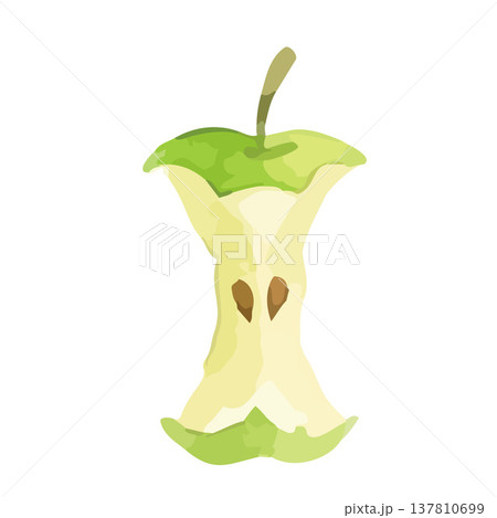 水彩風のりんご・青リンゴイラスト 137810699