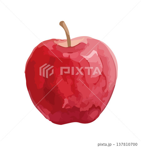 水彩風のりんご・青リンゴイラスト 137810700