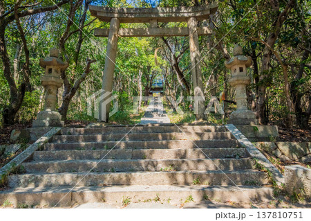 「岡山県」(3月)【観光地】牛窓神社 瀬戸内海から続く参道を歩く 樹林帯の中にひっそりと佇む神社 「岡山県」(3月)【観光地】牛窓神社 瀬戸内海から続く参道を歩く 樹林帯の中にひっそりと佇む神社 137810751