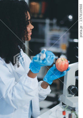Chemical Laboratory of the Food supply . Food in laboratory, dna modify .GMO Genetically modified food in lab . Chemical Laboratory of the Food supply . Food in laboratory, dna modify .GMO Genetically modified food in lab . 137810988