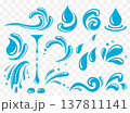 Water drops, splash, design elements, curl and swirl, wave agua icons 137811141