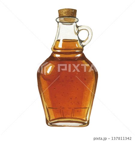 水彩風のメープルシロップのイラスト 137811342