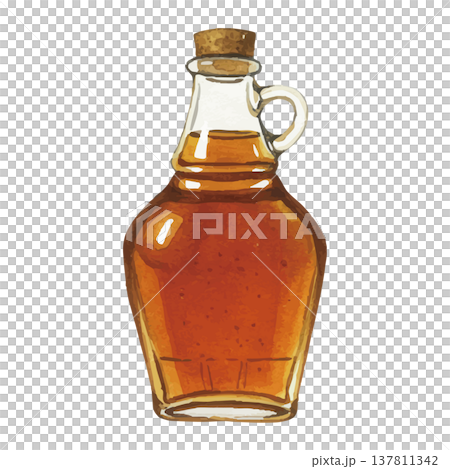 水彩風のメープルシロップのイラスト 137811342