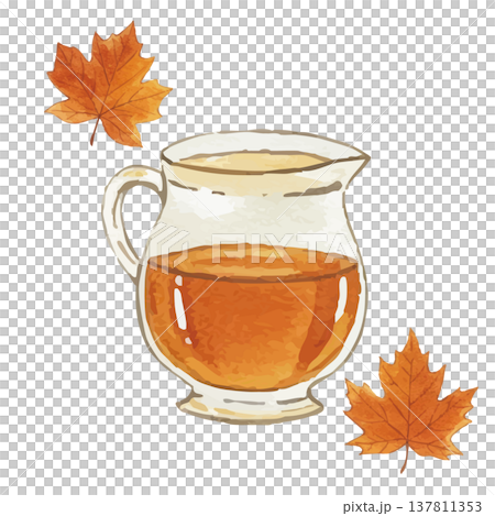 水彩風のメープルシロップのイラスト 137811353