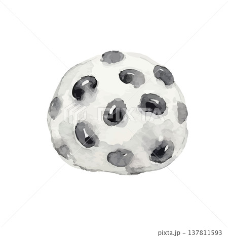 水彩風の和菓子（豆大福）のイラスト 137811593