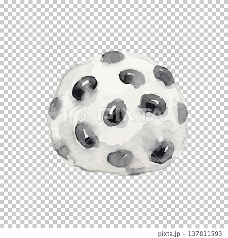 水彩風の和菓子（豆大福）のイラスト 137811593