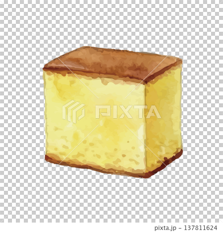 水彩風の和菓子（カステラ）のイラスト 137811624
