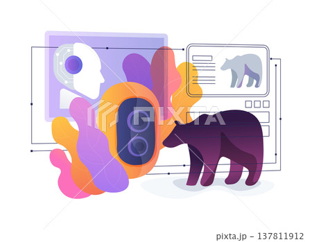 Wildlife Camera Trap Edge Filters abstract concept vector illustration. Wildlife Camera Trap Edge Filters abstract concept vector illustration. 137811912