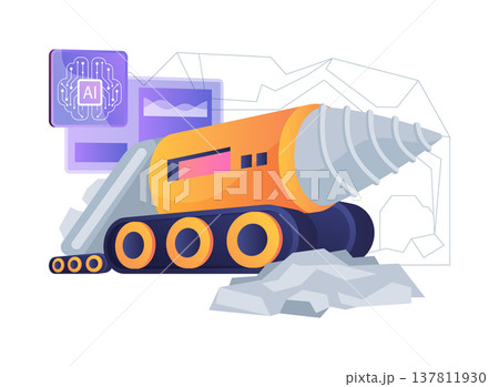 Tunnel Boring Robot abstract concept vector illustration. Tunnel Boring Robot abstract concept vector illustration. 137811930