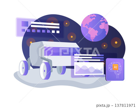 Lunar Rover Explorer abstract concept vector illustration. 137811971