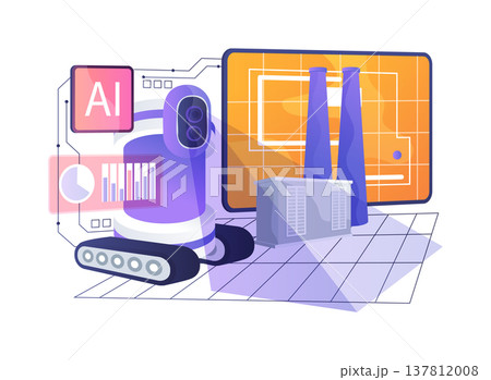 Security Patrol Robot abstract concept vector illustration. Security Patrol Robot abstract concept vector illustration. 137812008