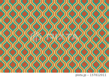 Classic ogee pattern. Wavy textile or wallpaper design. Elegant geometric print. Traditional Middle Eastern or African motif. Abstract serpentine ornament. Vector illustration Classic ogee pattern. Wavy textile or wallpaper design. Elegant geometric print. Traditional Middle Eastern or African motif. Abstract serpentine ornament. Vector illustration 137812011